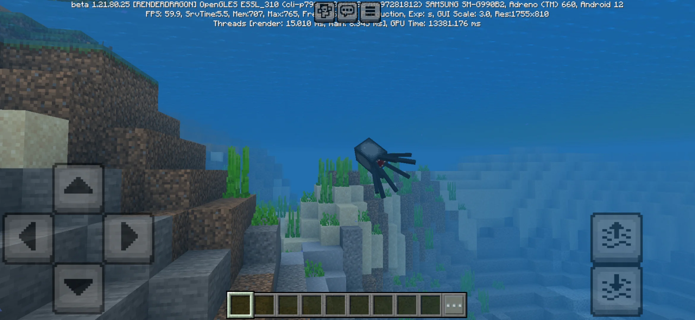 Underwater from Vibrant Visuals Texture Pack for Minecraft PE