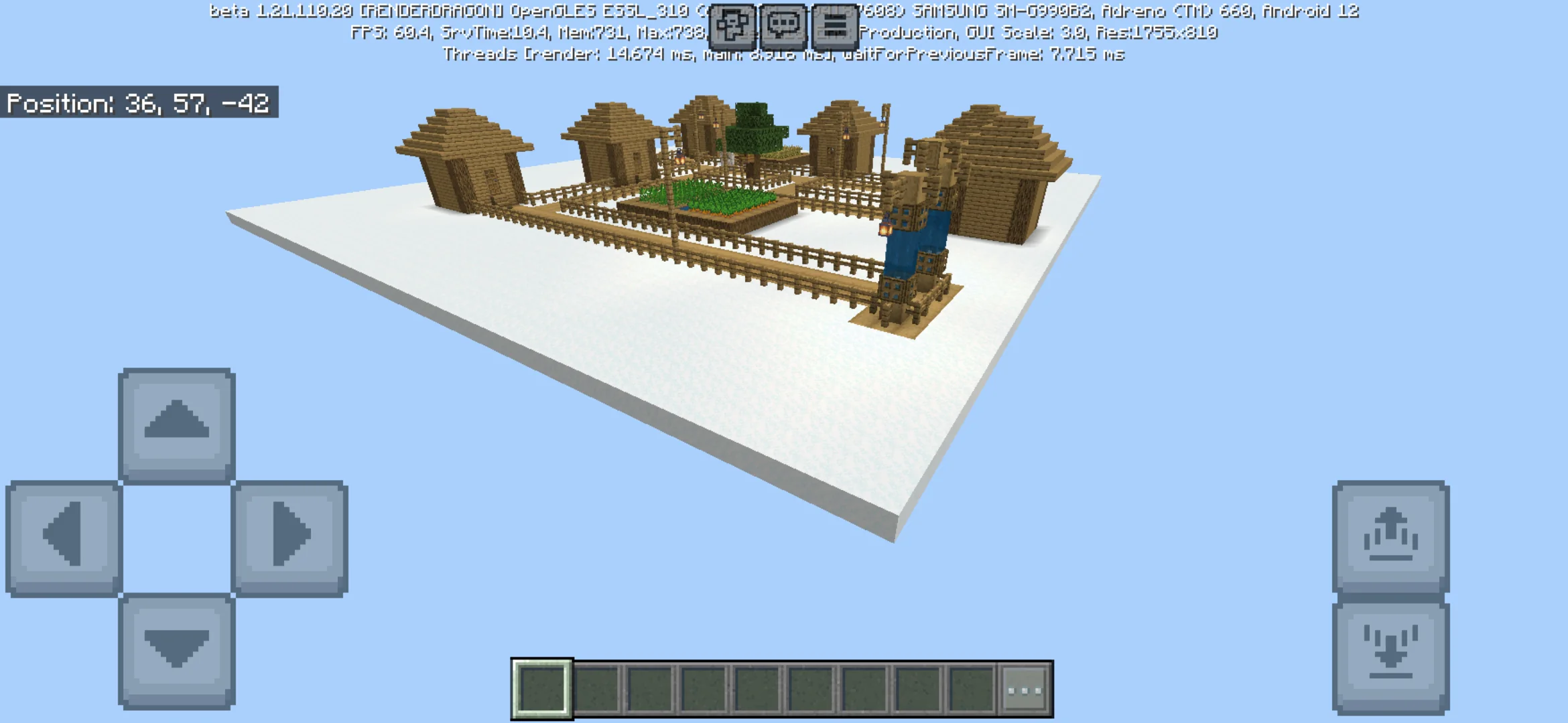 Village from Cloud Survival Map for Minecraft PE